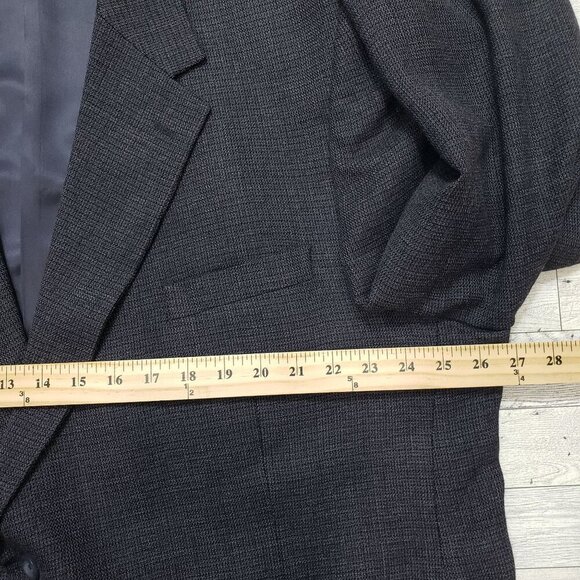 Pronto Uomo Tweed Lambswool Blazer Sport Coat Suit Jacket Dark Blue Mens 52R - Picture 8 of 12